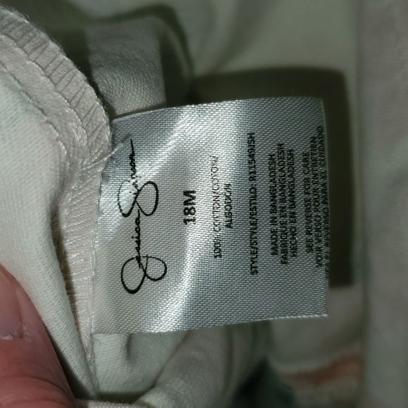 New Jessica Simpson Pink Tshirt Tropical Bow Cutoff Shortall 18 Months - Picture 10 of 11